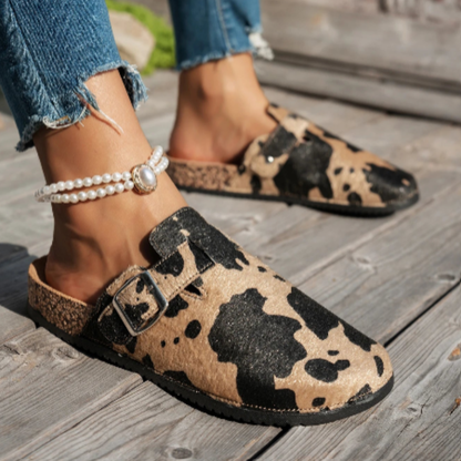 Mules Animal Print con Hebilla