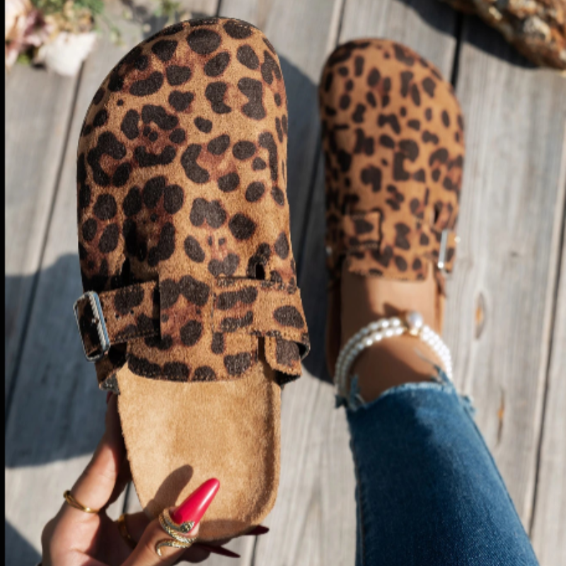 Mules Animal Print con Hebilla