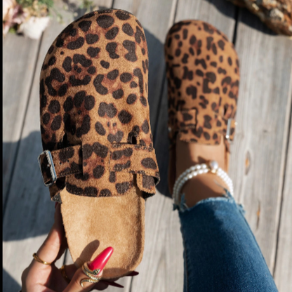 Mules Animal Print con Hebilla