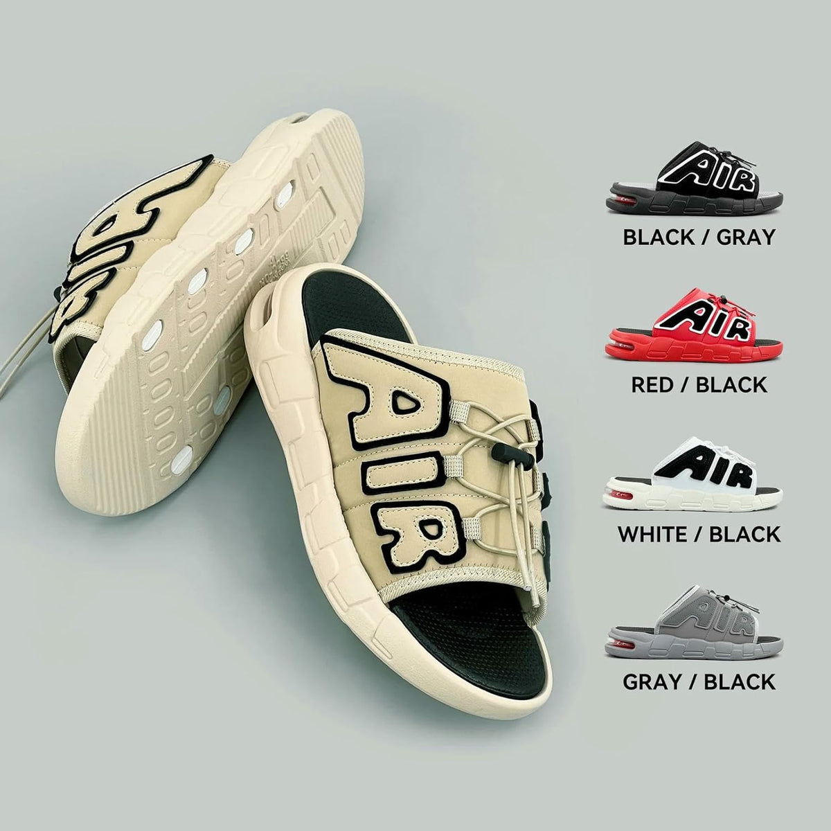 Chanclas Air More Uptempo - verde detalle
