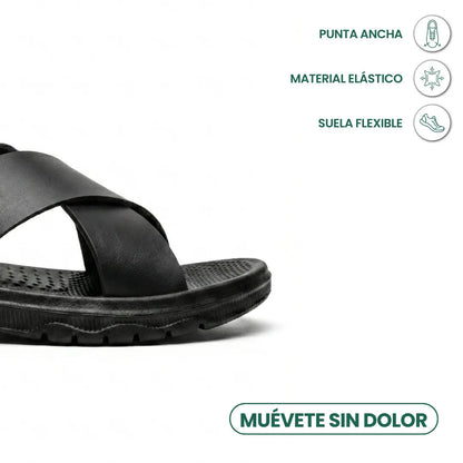 Sandalias Tiras Cruzadas Hombre | Cuero Tallas Grandes 38-47