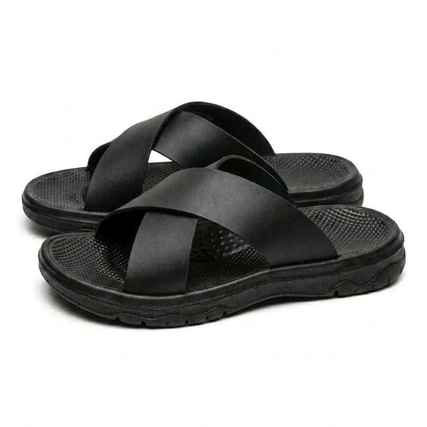 Sandalias Tiras Cruzadas Hombre | Cuero Tallas Grandes 38-47