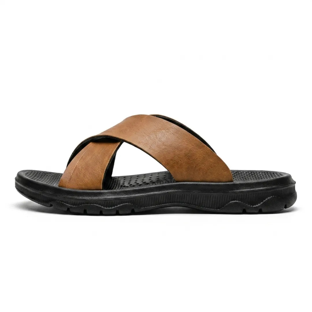 Sandalias Tiras Cruzadas Hombre | Cuero Tallas Grandes 38-47
