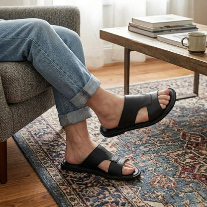 Sandalias Piel Hombre Casual | Cuero Playa Suela Goma
