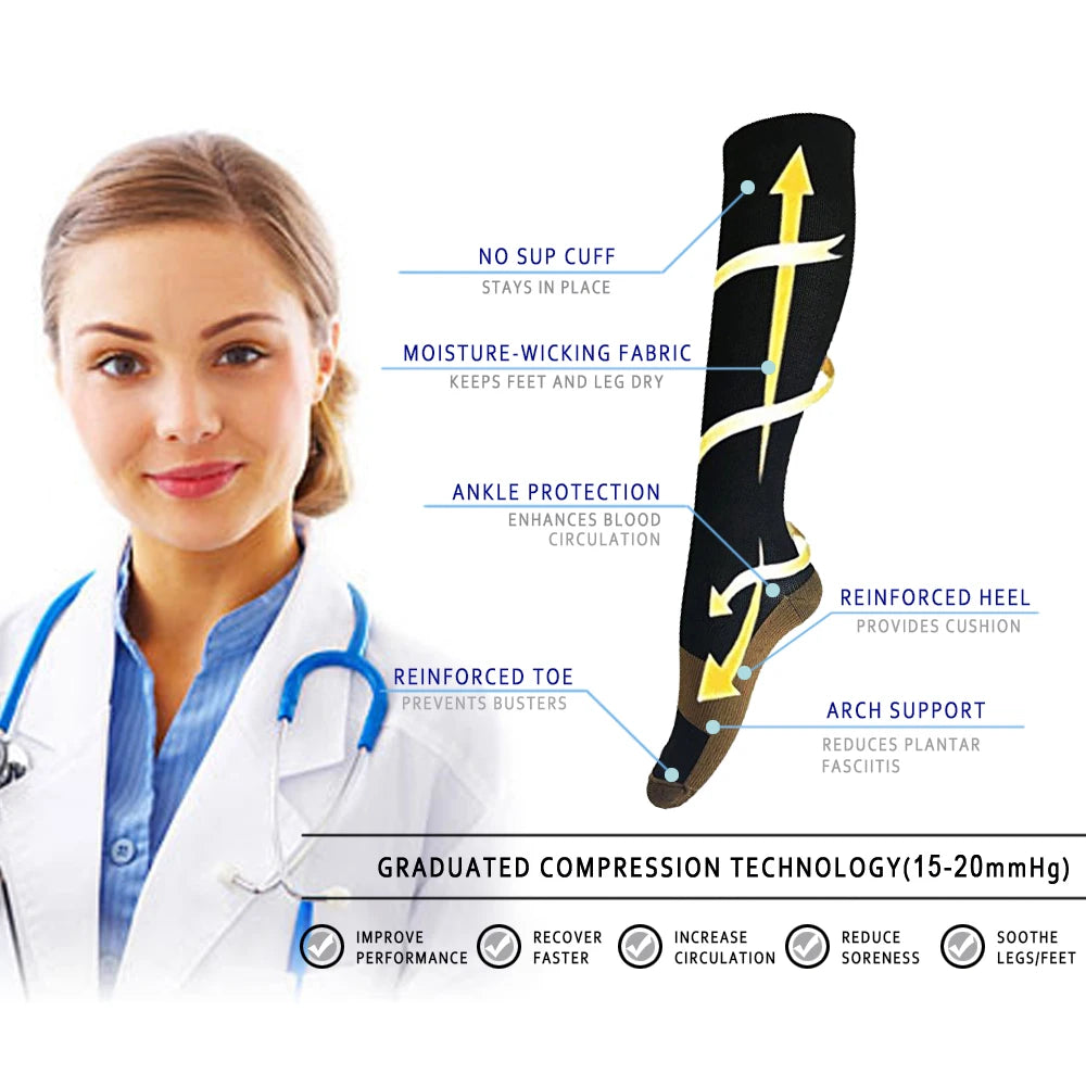 Medias de Compresión 20-30 mmHg - Hasta la Rodilla