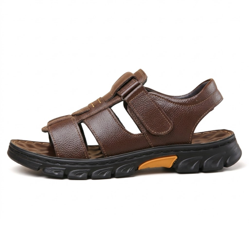 Sandalias Piel Hombre Velcro | Cuero Antideslizantes