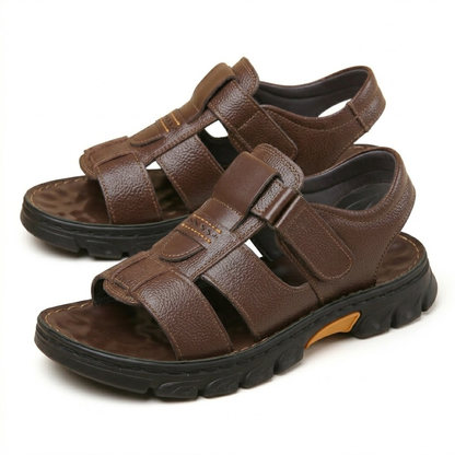 Sandalias Piel Hombre Velcro | Cuero Antideslizantes