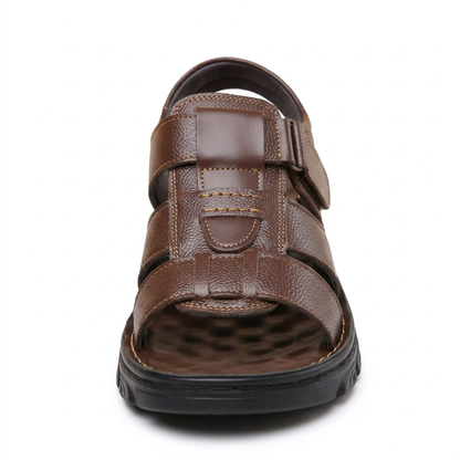 Sandalias Piel Hombre Velcro | Cuero Antideslizantes