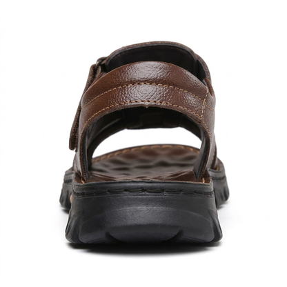 Sandalias Piel Hombre Velcro | Cuero Antideslizantes