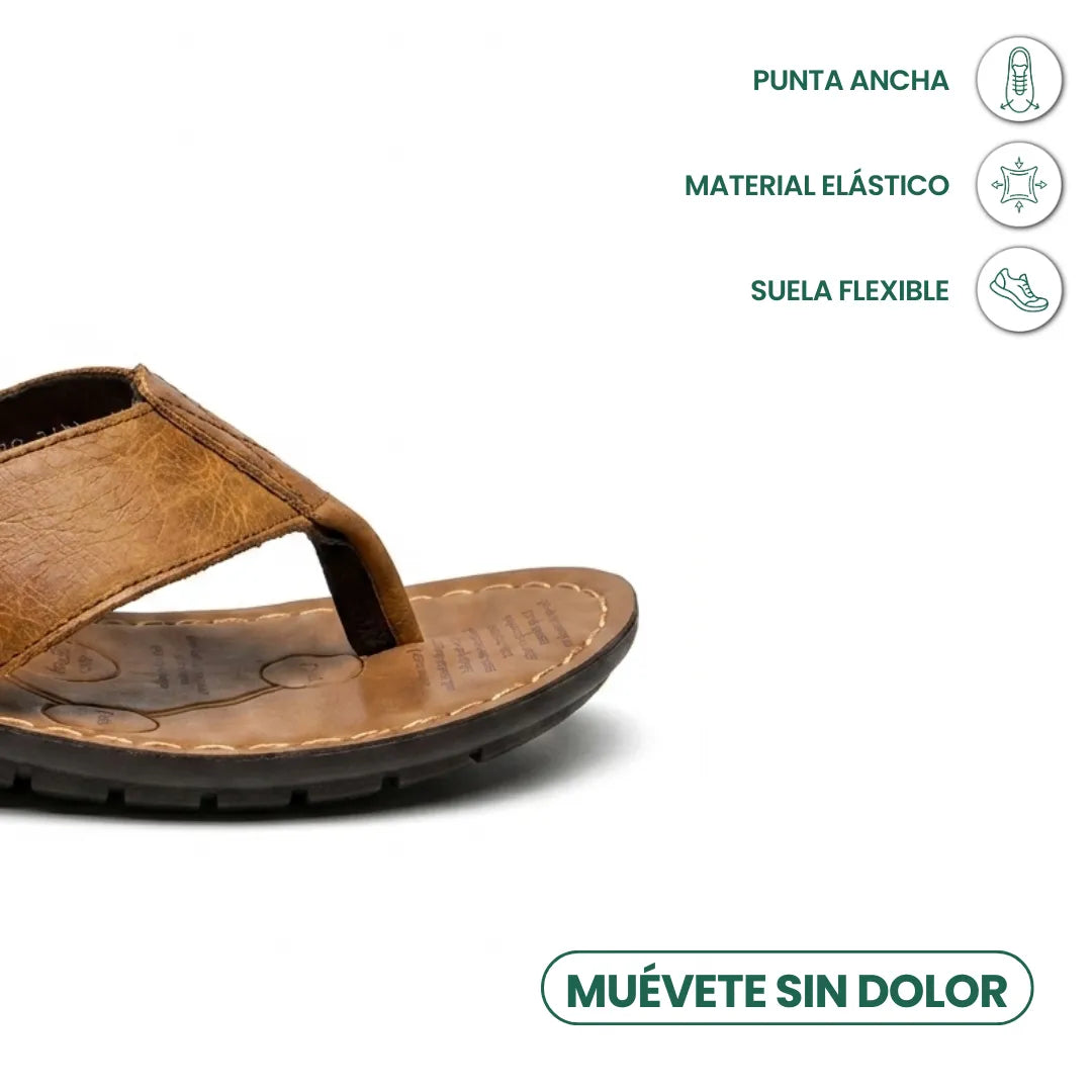 sandalias piel hombre negro suela plana exterior