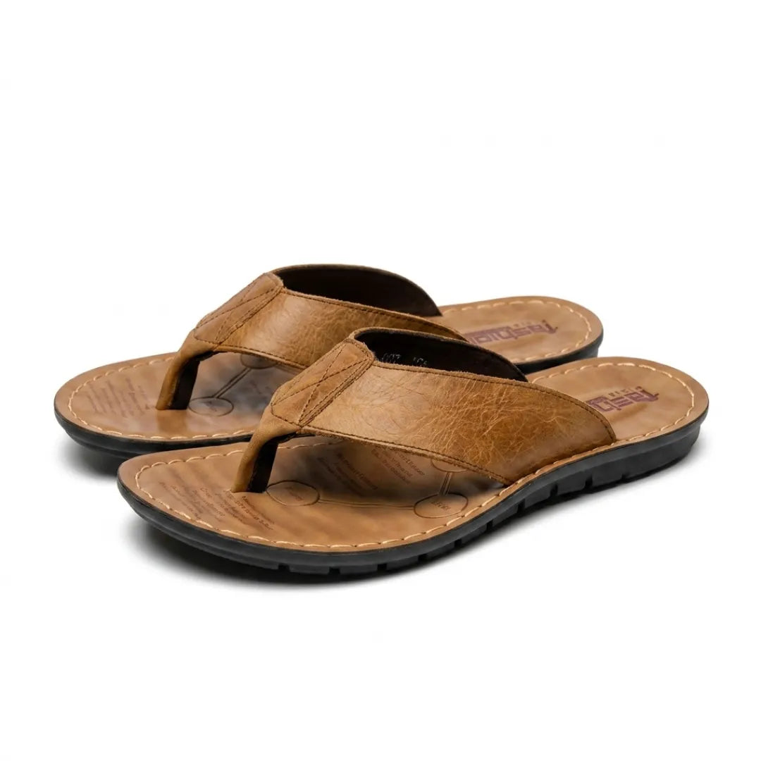 sandalias piel hombre verano suela plana comodas