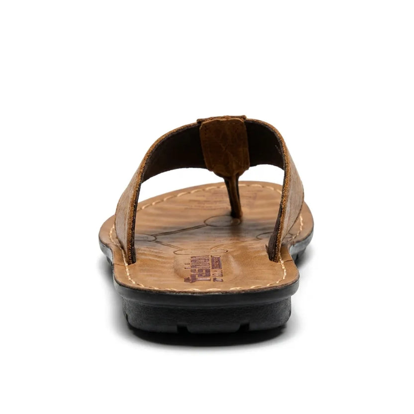 chanclas cuero hombre marron verano comodas ligeras