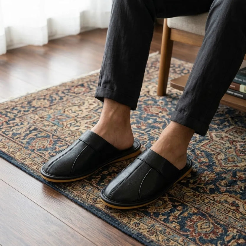 Sandalias Casa Cuero Hombre | Piel Antideslizantes Cómodas