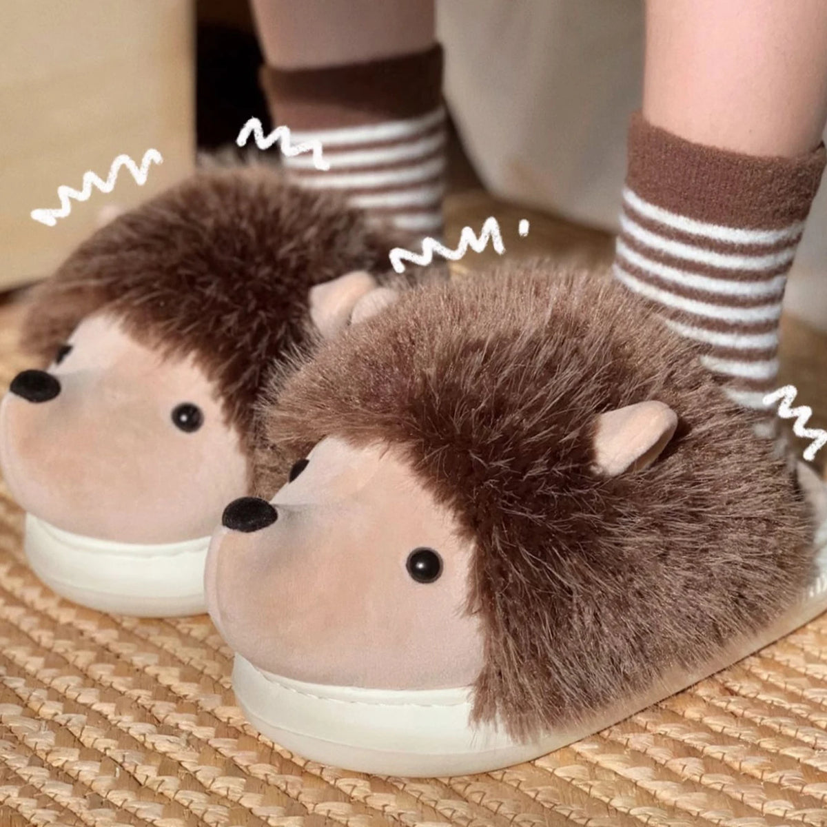 Chaussons de maison hérisson