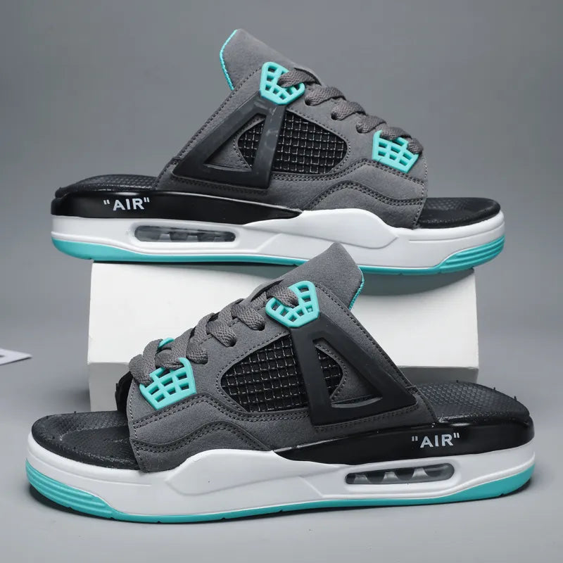 sandalias jordan retro negro blanco azul