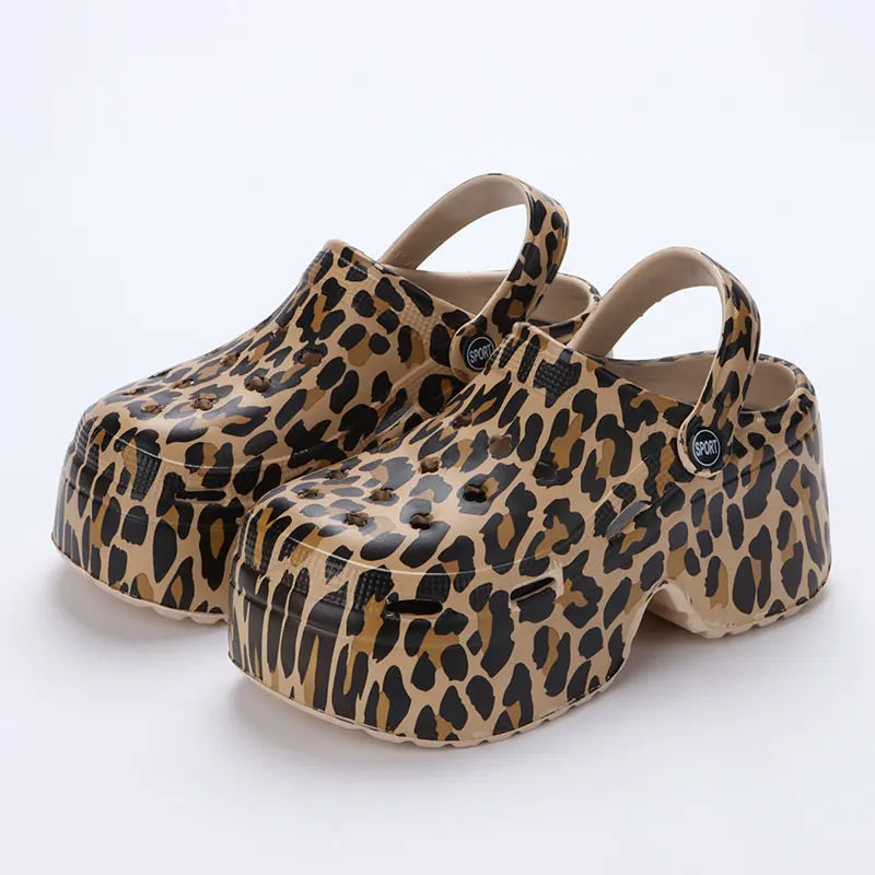 Zuecos de Plataforma Leopardo Verona