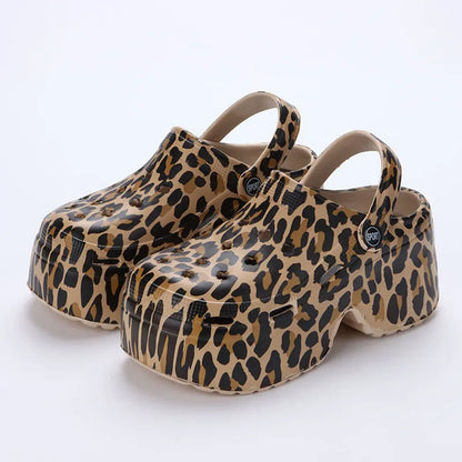 Zuecos de Plataforma Leopardo Verona