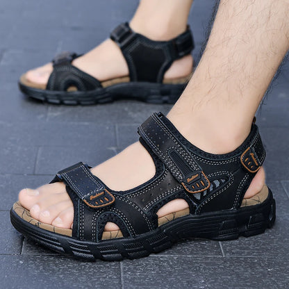 Sandalias Piel Hombre Romanas | Cuero Genuino Confort Verano