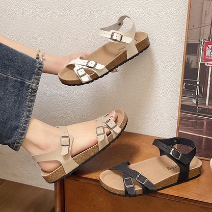 Plateausandalen aus Leder