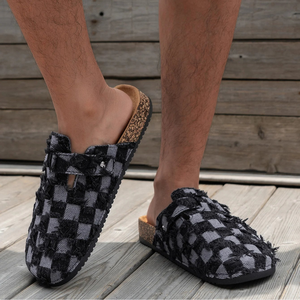Zuecos Denim Hombre | Sin Cordones Suela Corcho