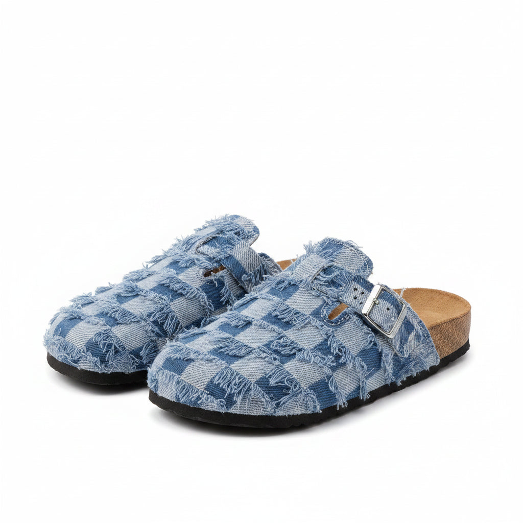 Zuecos Denim Hombre | Sin Cordones Suela Corcho