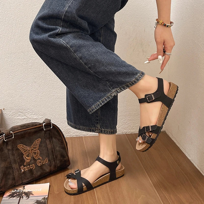 Plateausandalen aus Leder