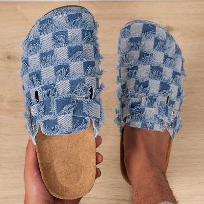 Zuecos Denim Hombre | Sin Cordones Suela Corcho