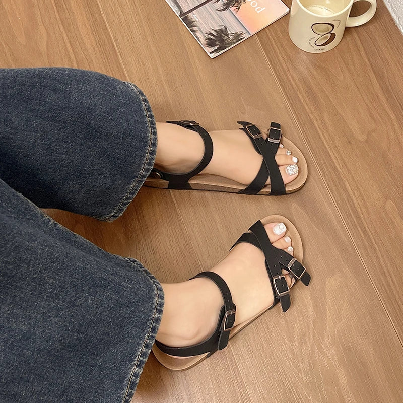 Plateausandalen aus Leder