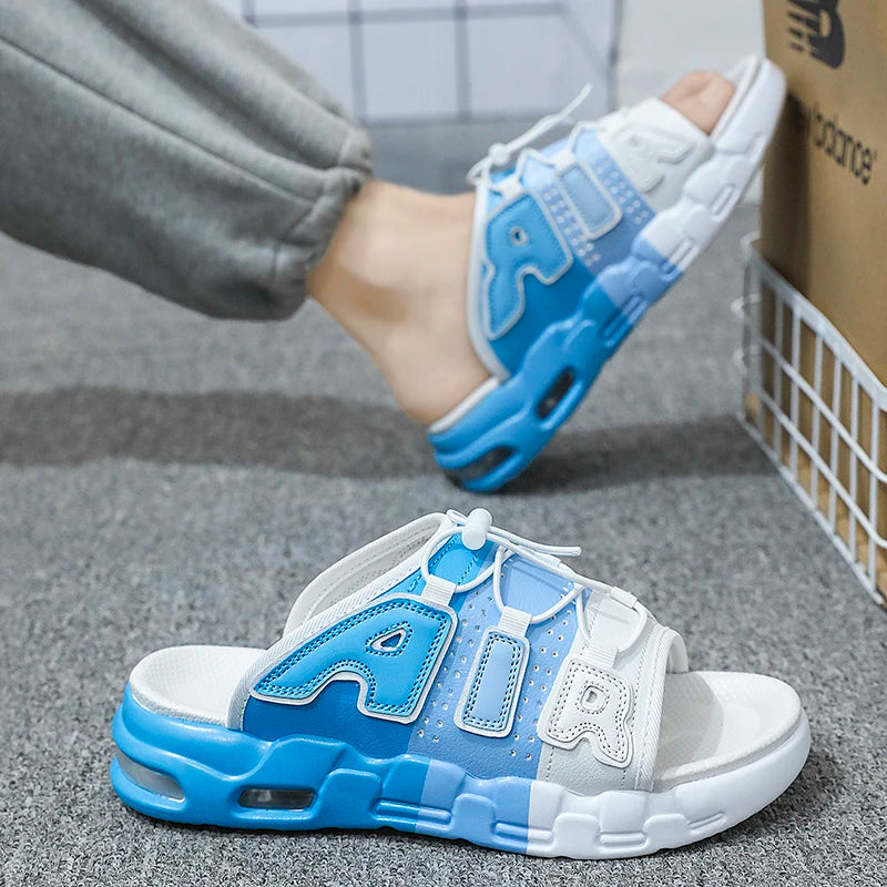 sandalias uptempo azules