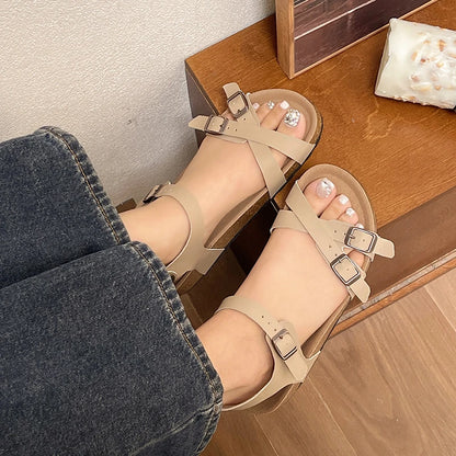 Plateausandalen aus Leder