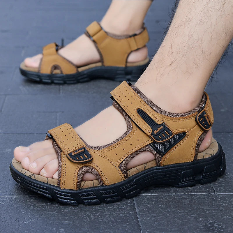 Sandalias Piel Hombre Romanas | Cuero Genuino Confort Verano