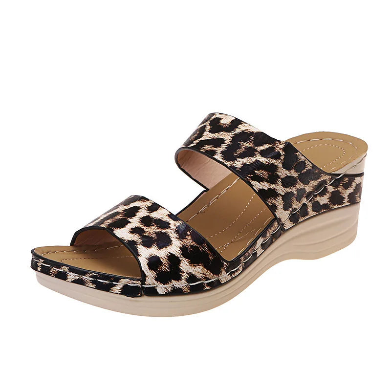 Sandalias Cuña Animal Print