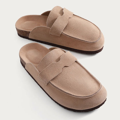 Zuecos Ante Hombre | Gamuza Corcho Sin Talón Verano
