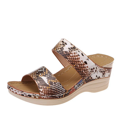 Sandalias Cuña Animal Print