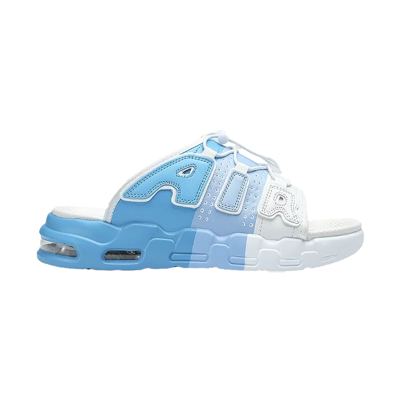 sandalias uptempo azules y blancas
