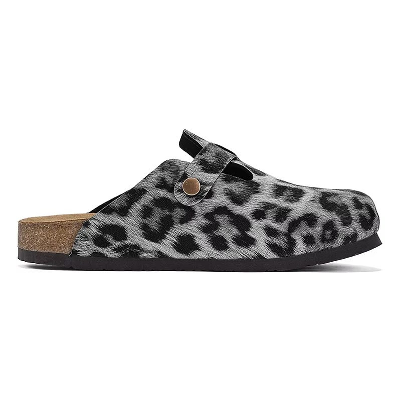Zuecos Corcho Leopardo Hombre | Mules Sin Talón Verano