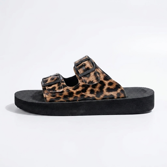 Sandalias plataforma animal print - perfil