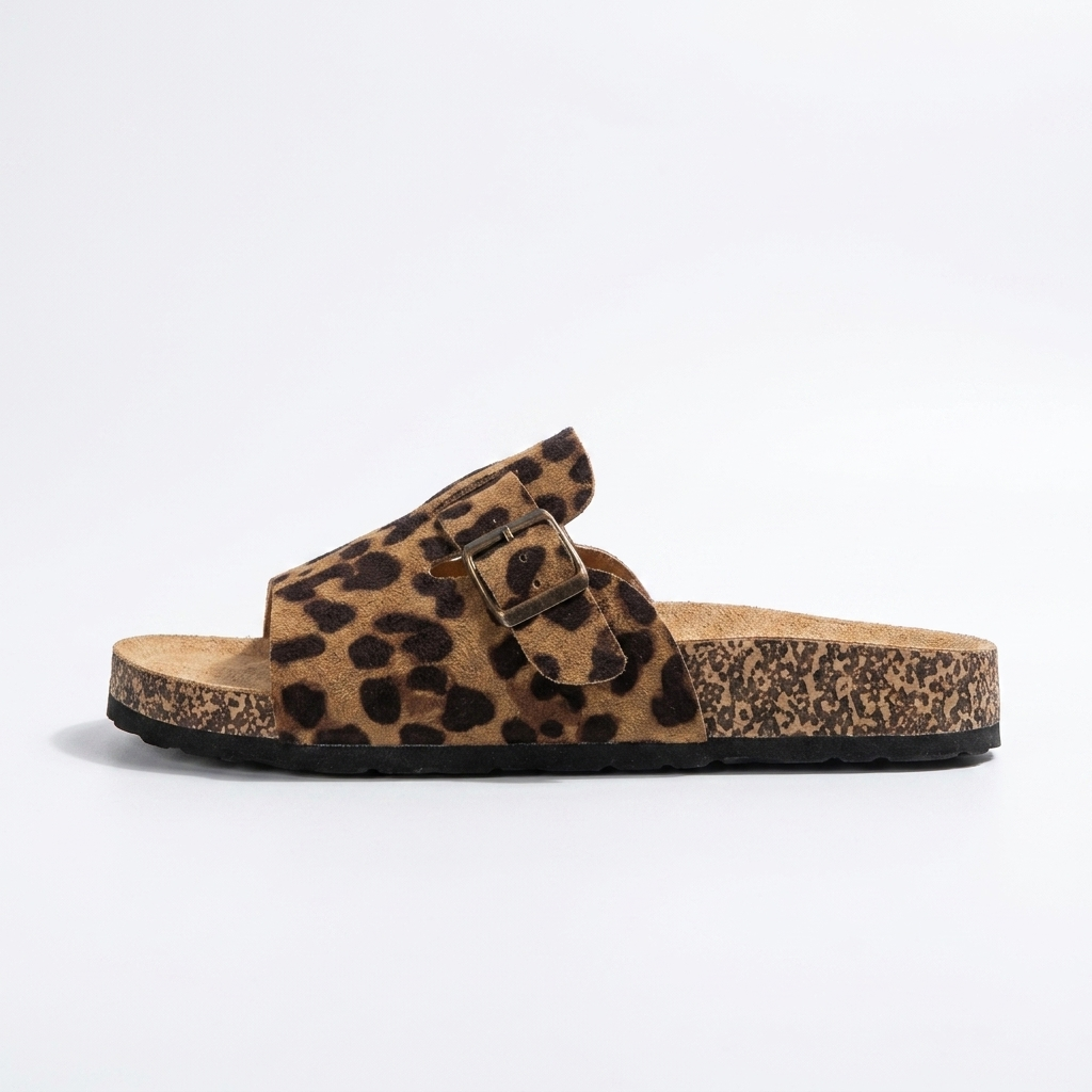 Sandalias mula leopardo - perfil