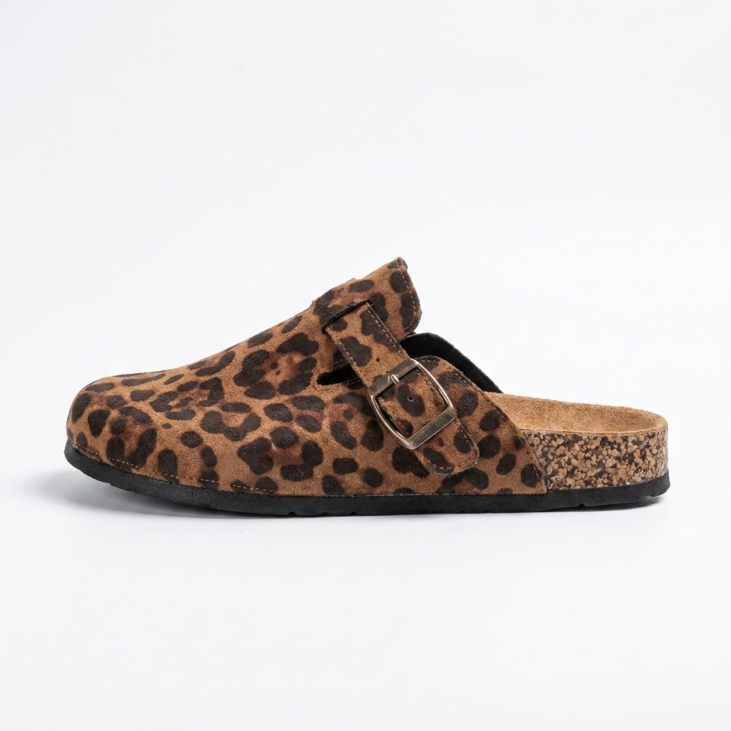 Mules animal print con hebilla - perfil