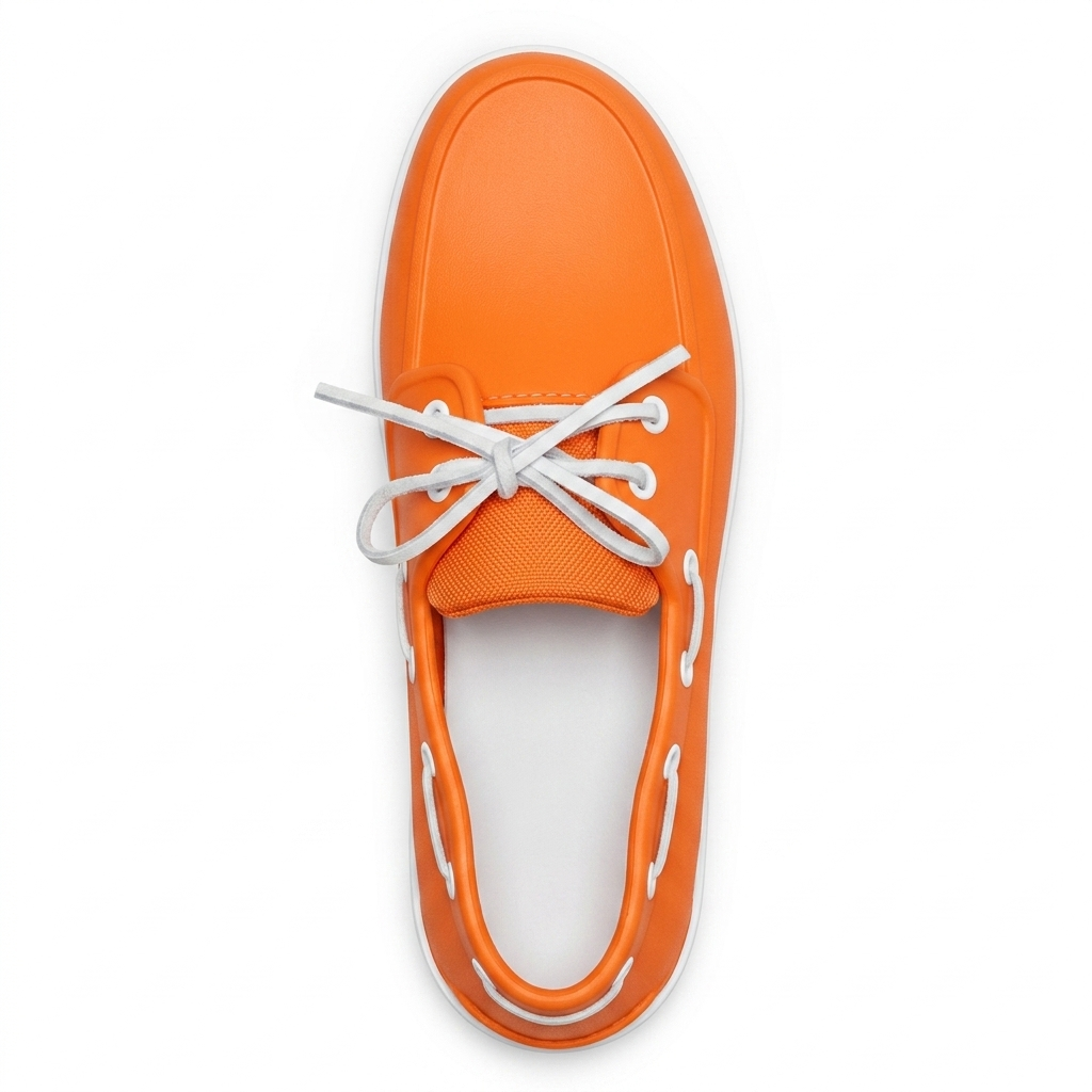 Náutico de goma naranja visto desde arriba