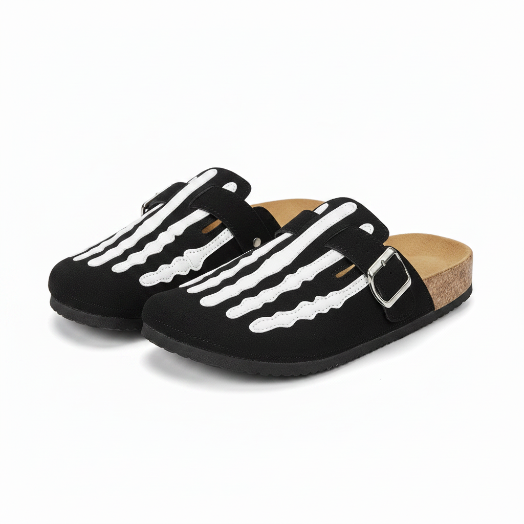 sandalias clogs esqueleto