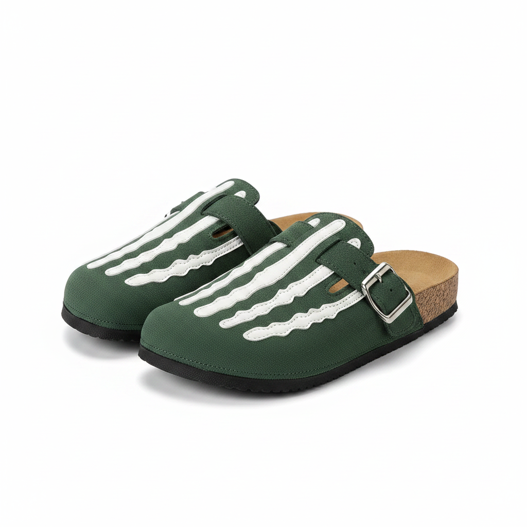 sandalias esqueleto verde