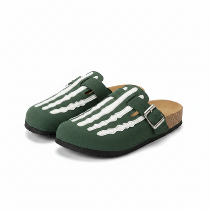 sandalias esqueleto verde