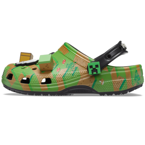 crocs minecraft niño verde vista frontal