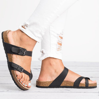 sandalias cuero mujer planas verano comodidad diaria