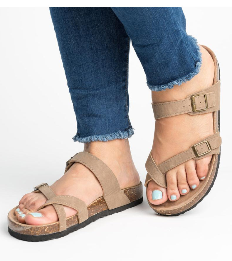 sandalias mujer cuero planas varios colores verano 2026