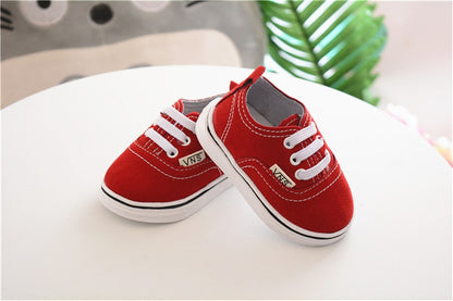 zapatos bebe estilo vans rojo suela goma resistente