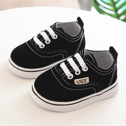 zapatos bebe estilo vans negros lateral suela goma