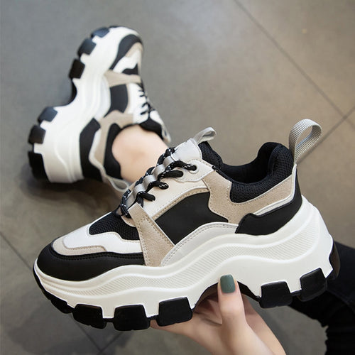 zapatillas suela gruesa mujer blancas plataforma casual