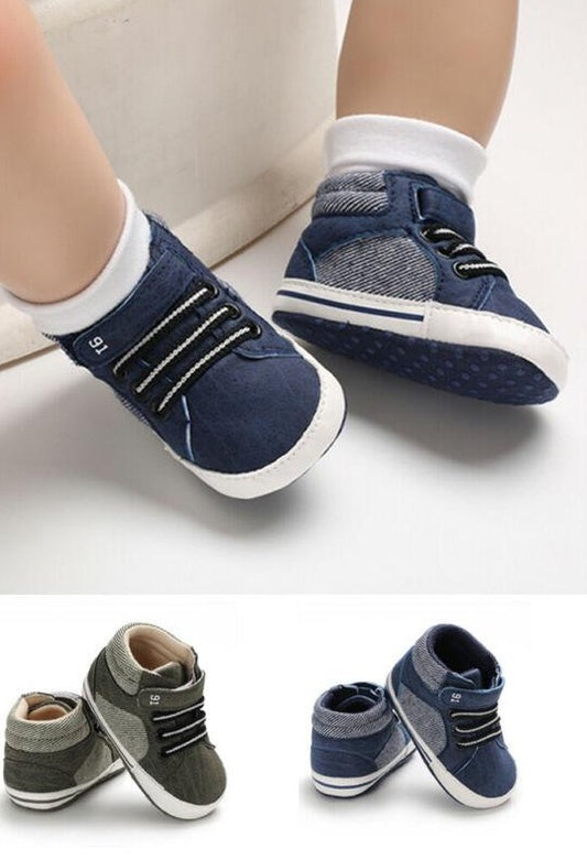 tenis bebe niño azul suela goma antideslizante